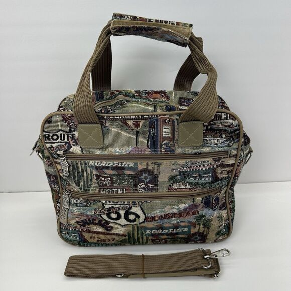 Route 66 Handbags - Pioneer Express Route 66 Tapestry Travel Bag Tote Carry-On Luggage Weekend Bag